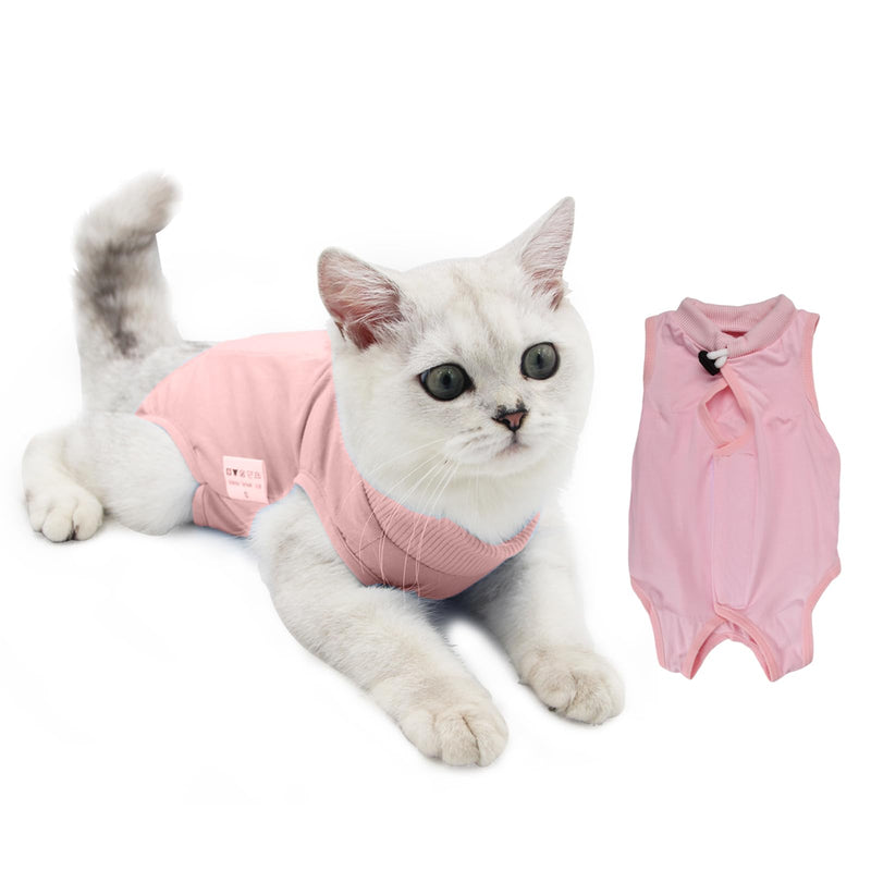 Recovery Suit Cat, Cat Bodysuit After Surgery, Cone E Collar Alternative, Pet Surgery Suits, Puppy Protective Clothing, Cat Surgical Recovery Suit for Abdominal Wounds or Skin Diseases (M, Pink) M - BeesActive Australia