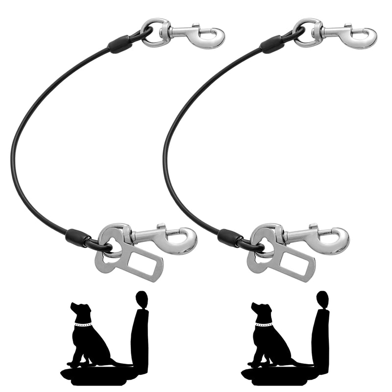 Mi Metty Dog Car Seat Belt, Bite-Resistant Dog Leash Made of Steel Wire with Car, Dog Car Seat Belt for All Dogs Black + Black 32 Inch/80 CM - BeesActive Australia