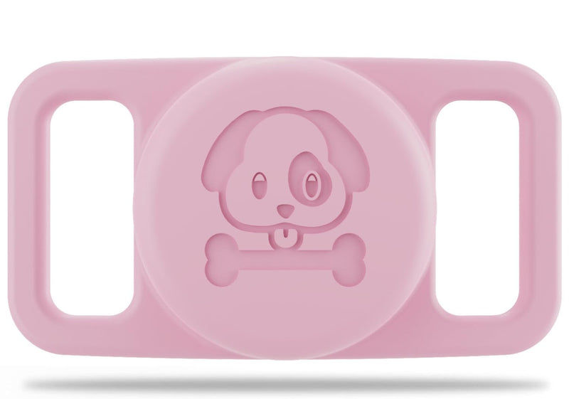AirTag Dog Collar Holder, Apple Airtag Cat Collar Holder, Silicone Airtag Holder for Dogs Cat Collar, IP68 Waterproof Anti-lost AirTag Case (Pink) Pink - BeesActive Australia