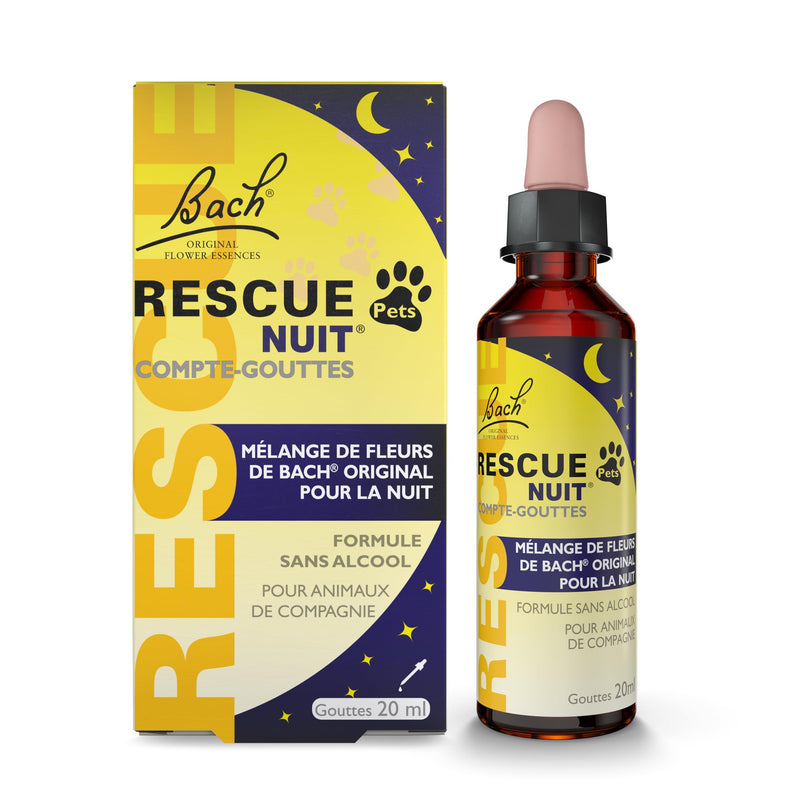 RESCUE Pets Night Dropper 20ml for Pets, Ideal for Travel, Vet Visits, Grooming, Noise, Loneliness, Alcohol Free, Natural and Vegan - BeesActive Australia