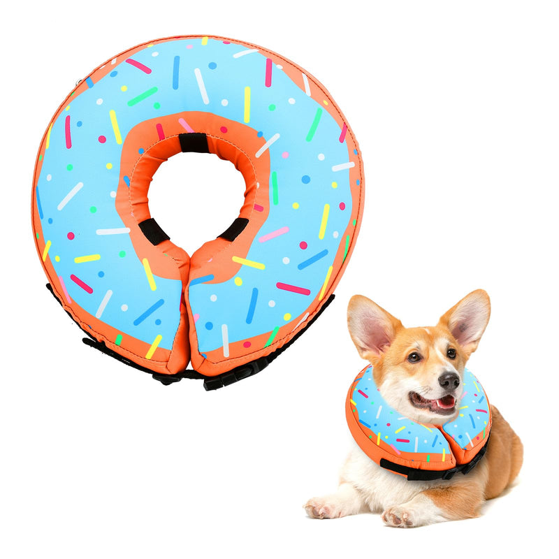 Inflatable dog neck collar with cone for dogs and cats, adjustable leak protection dog collar and comfortable cat collar for recovery after operations or wounds (M) M - BeesActive Australia