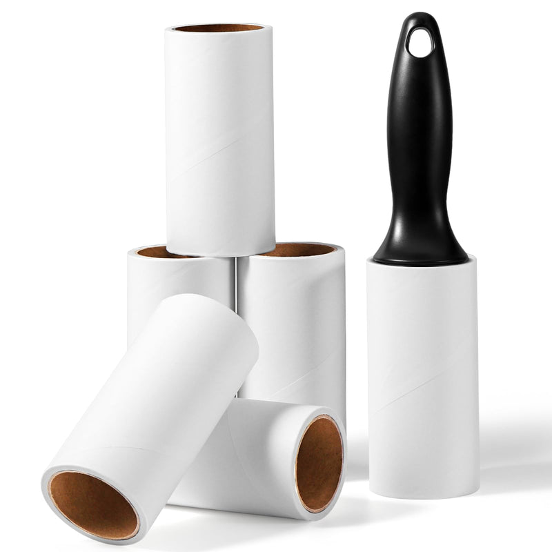 Vinabo lint roller 6 rolls with 60 sheets each + 1 dispenser, extra sticky portable lint remover, lint roller for animal hair, lint roller for dust, hair, cat hair, dog hair - BeesActive Australia