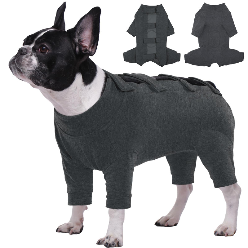 Kuoser dog bodysuit after surgery, dog pajamas, dog pajamas for medium dogs, dog bodysuit after castration, surgery body dog, dog surgery bodysuit with leg dark gray M grey - BeesActive Australia