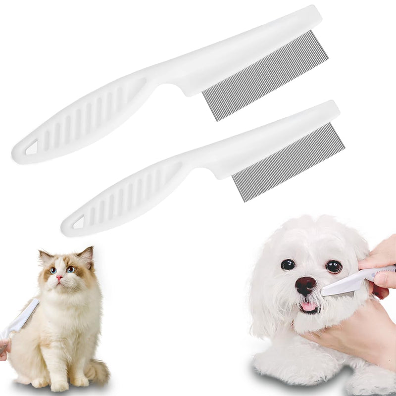 Flea Comb Cats, Pack of 2 Flea Comb for Dogs Cats Flea Comb Dog Lice Comb Flea Comb for Dogs Flea Comb for Removing Fleas Flea Comb for Cats and Dogs Lice Comb Stainless Steel for Cats and Dogs - BeesActive Australia