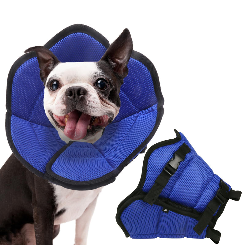 LiebeDD Dog Collar, Soft Dog Collar, Leak Protection, Dog Castration Neck Brace for Dogs, Breathable Protective Collar, Funnel Dog After Surgery, Adjustable Dog Collar, Blue M - BeesActive Australia