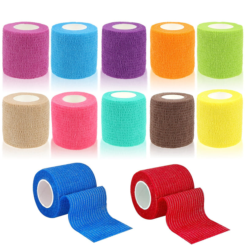 12 rolls of self-adhesive bandage, 5 cm x 5 m, self-adhesive bandage for first aid, elastic fixing bandage, cohesive bandage, adhesive bandage for dogs/cats/feet/finger plasters/ankle sprains - BeesActive Australia