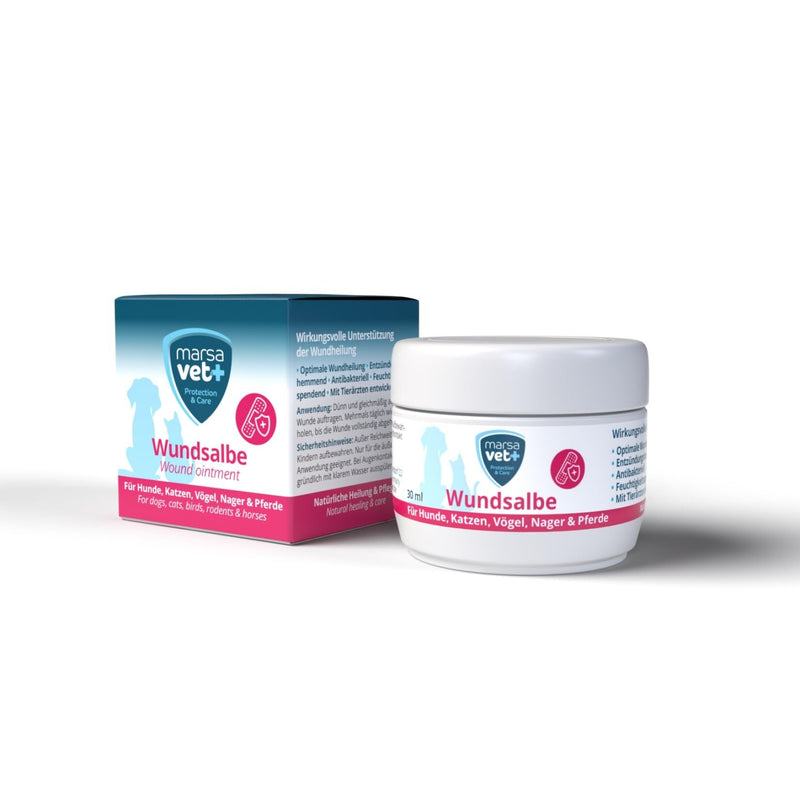 Marsavet+ 30ml wound ointment for dogs, cats, birds, rodents, horses and more. Zinc, propolis, hyaluronic acid and D-panthenol - promotes healing and prevents skin inflammation. Premium quality. - BeesActive Australia