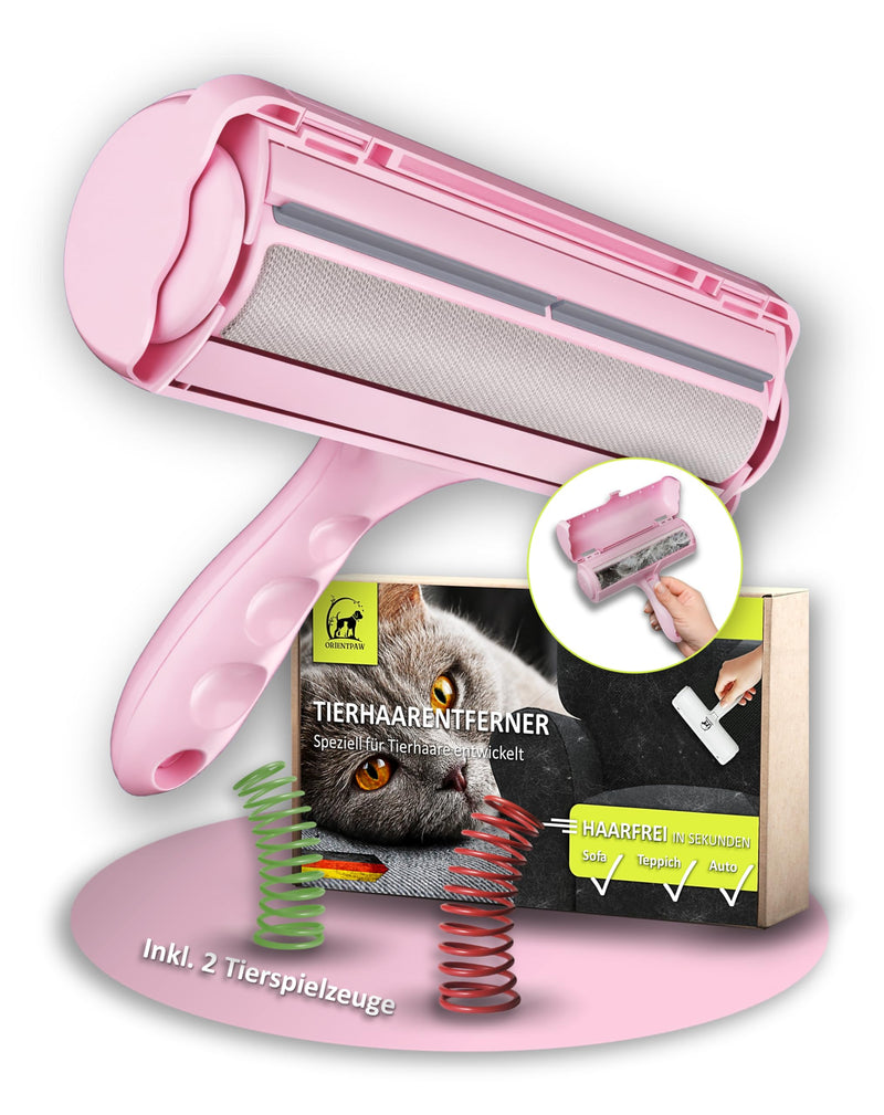 ORIENTPAW® Professional Pet Hair Remover - Lint Roller for Cats & Dogs - 100% Hygiene Effective Cleaning - Reusable Self-Cleaning Cat Hair Remover Pink - For Carpet, Furniture, Sofa & Car Elegant Pink - BeesActive Australia