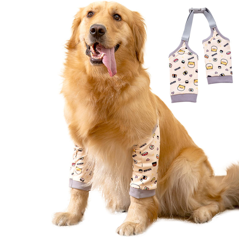 DKDDSSS Recovery Sleeve Dog, Elbow Brace Dog, Elbow Pads for Dogs, Dog Surgery Recovery Sleeve for Front Legs, Knee Brace Osteoarthritis for Dogs (Yellow, XXL) - BeesActive Australia