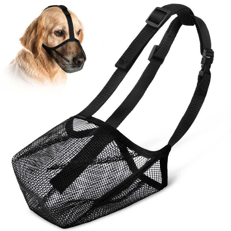 Adiwo muzzle for dogs, dog muzzle with rounded mesh loop, breathable, safe, quick fit for small, medium and large dogs, adjustable eating protection, dog biting and chewing, M/22-25 cm - BeesActive Australia