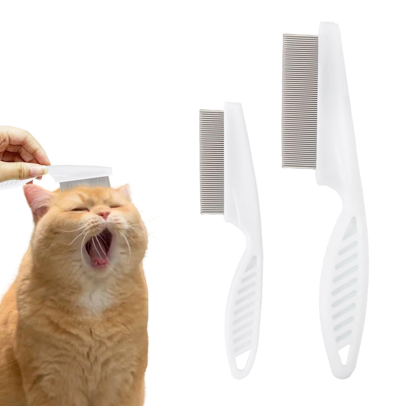 BLMHTWO Pack of 2 flea combs for cats, flea comb for dogs, white, professional tick comb for dogs, fine-toothed pet care comb for removing fleas, hair, tear marks, stains, white - BeesActive Australia