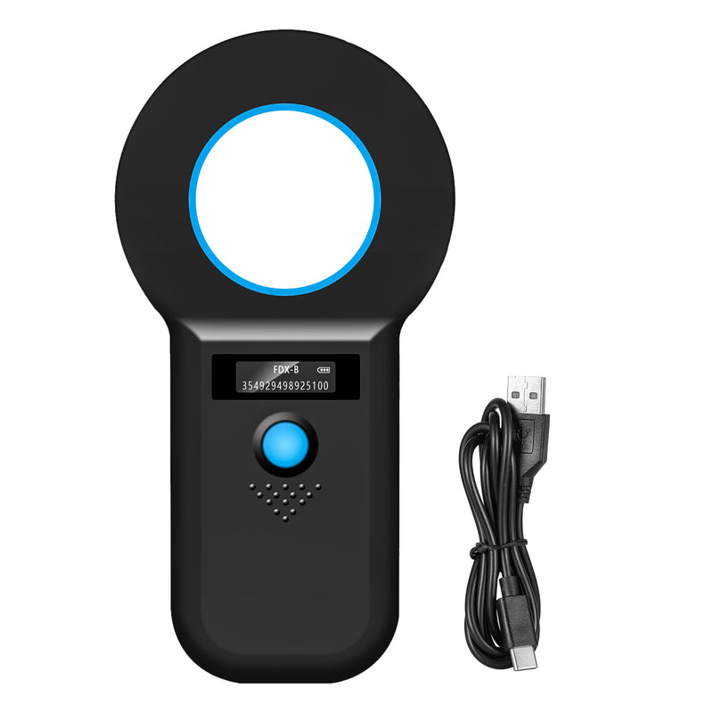Pet microchip scanner Bluetooth, USB RFID pet ID reader, pet microchip scan 134.2khz/125khz, OLED microchip scanner for pets, animal scanner EMID, FDX-B (ISO 11784/11785) GB format - BeesActive Australia