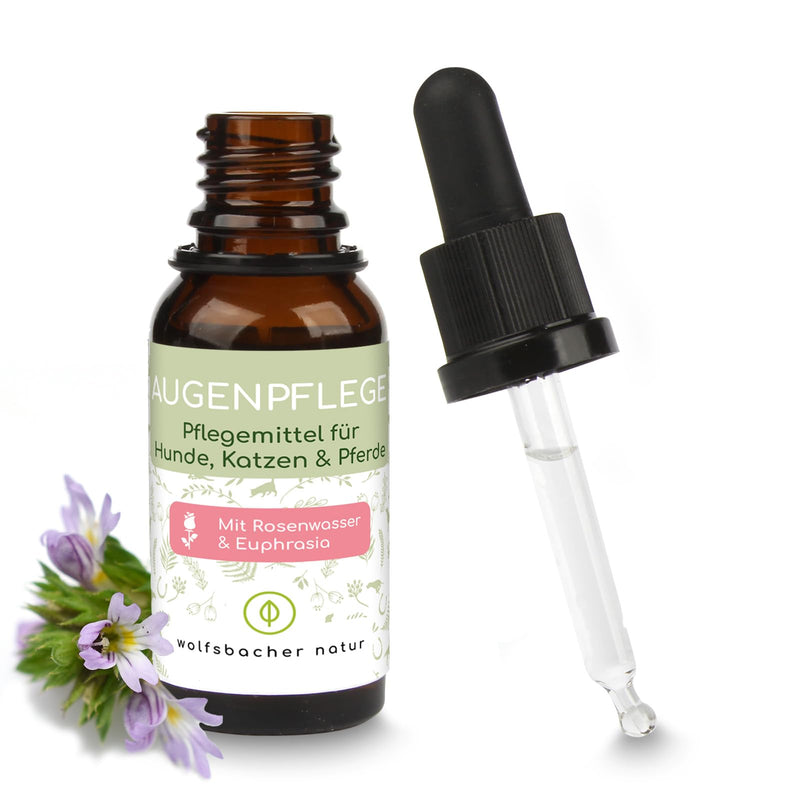 Wolfsbacher Natur Natural Tear Stain Remover for Dogs and Cats | Eye care drops for mild care for tear stains and discoloration - with euphrasia, eyebright and rose water - BeesActive Australia