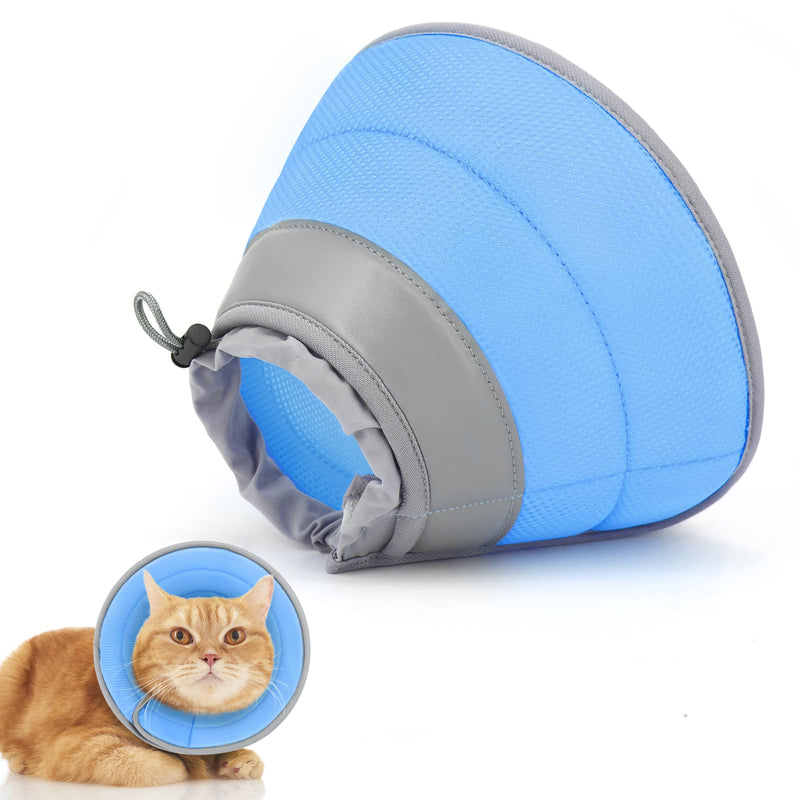 Supet neck collar cat, adjustable neck collar cat collar, recovery collar soft collar cone after surgery and injuries for puppies M (neck circumference: 20.3-25.4 cm) blue - BeesActive Australia