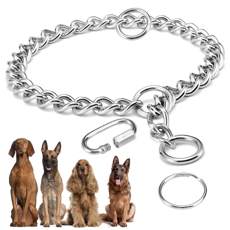 Chain collar dog, 65 cm dog collar chain, adjustable dog chain with secure buckle, dog chain for dog training, stainless steel dog necklace, dog collar made of metal, for dog walking - BeesActive Australia
