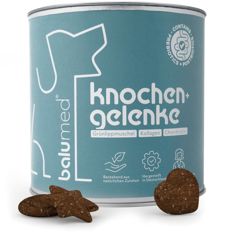 balumed® snacks bones and joints highly concentrated with green-lipped mussel for dogs, treats with prebiotics, postbiotics, brewer's yeast, devil's claw, chondroitin & collagen, vitamins E + B, 325 g - BeesActive Australia