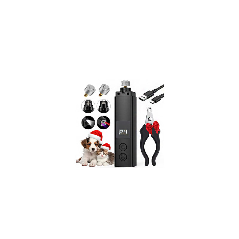 ETENTOUS Claw Grinder for Dogs 4 Speed with LED Lights - Latest Professional Claw Grinder with 3 Connections (with Claw Clippers), Super Quiet, Dog Nail Grinder for Large, Medium, Small Dogs 1#: Black - BeesActive Australia