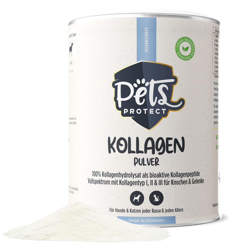 Pets PROTECT pure COLLAGEN POWDER for dogs & cats 300 g | Joint Health Dog | Collagen hydrolyzate from German production | 100% natural | Collagen with maximum nutrient density 1 piece (pack of 1) - BeesActive Australia