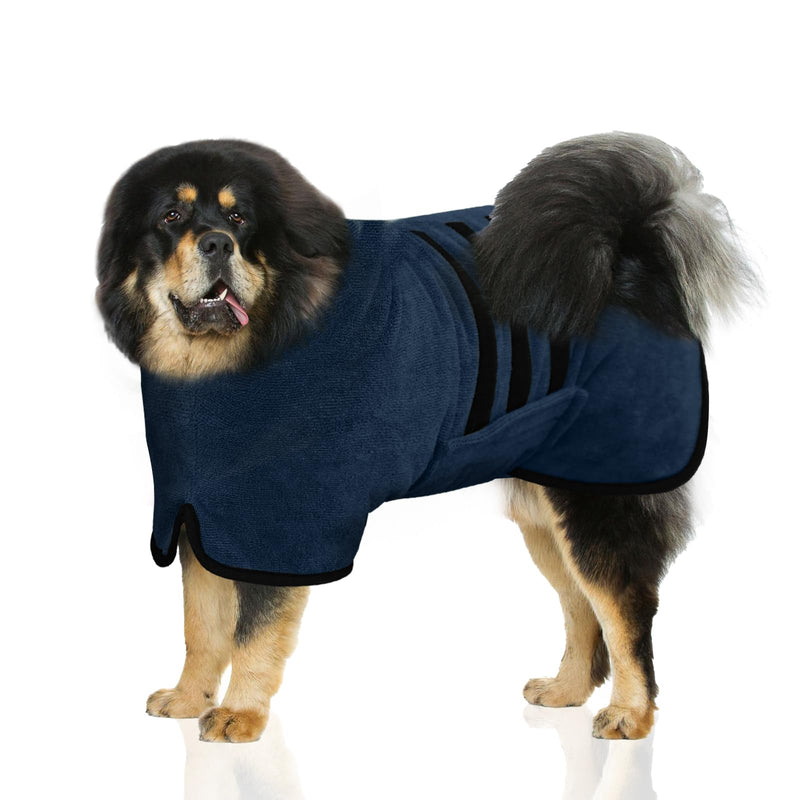 WUFANC dog bathrobe, dog bathrobe made of microfiber, extra absorbent and quick-drying, dog bathrobe with Velcro fastener and adjustable shrink strap for large, medium and small dogs (XXL) XXL - BeesActive Australia