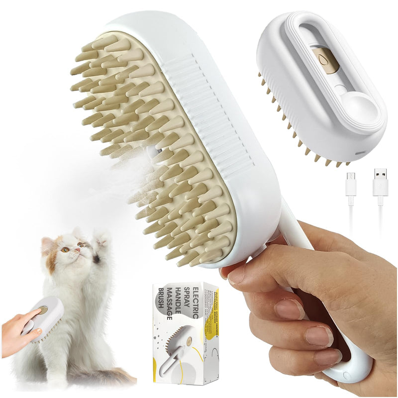 TOGETDREAM Cat Steam Brush, 3 in 1 Steamy Brush Cat Cat Steamy Brush Steam Brush Cat Self-Cleaning Cat Spray Massage Comb Cat Grooming Brush Pet Hair Removal Comb for Cat & Dog (A) A - BeesActive Australia