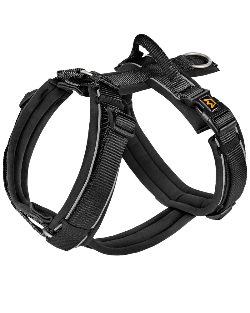 Rudelkönig Paola Dog Harness - Reflective Chest Harness with Handle - Medium Dog Harness in Y Design - Adjustable Dog Harness for Medium-sized Dogs M Black Reflective - BeesActive Australia
