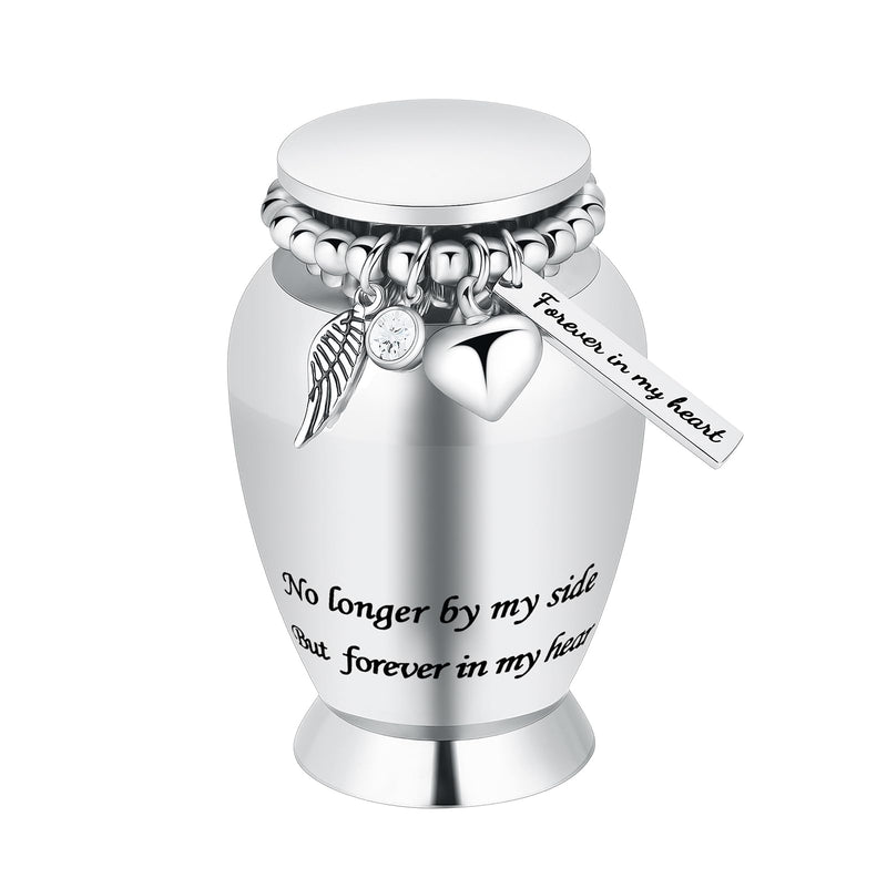 Small Urns for Human Ashes Keepsake Cremation Urn for Human Ashes with Wings Charm Mini Personal Funeral Urn for Pet (Silver Small Wings) Silver Small Wings - BeesActive Australia