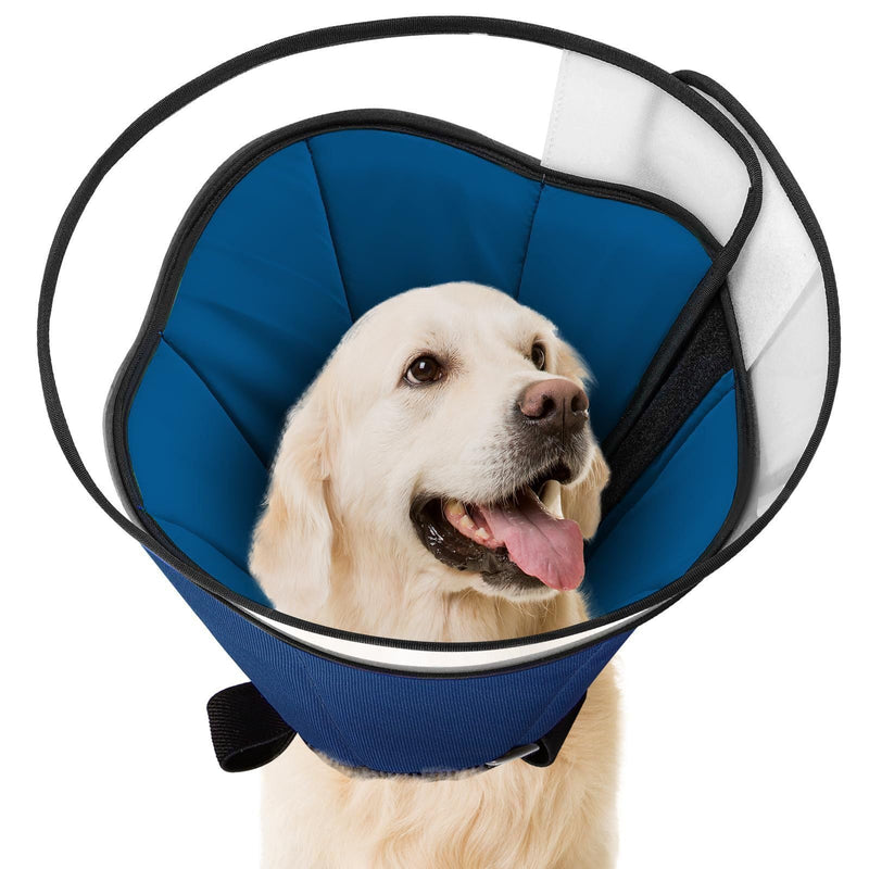 EvcgoX Neck Brace Dog for Large Dogs Leak Protection Dog Collar After Surgery 360° Vision Soft Neck Brace Dog with PVC Protective Cover Blue L (33-43 cm) Blue L (33-43 cm) - BeesActive Australia