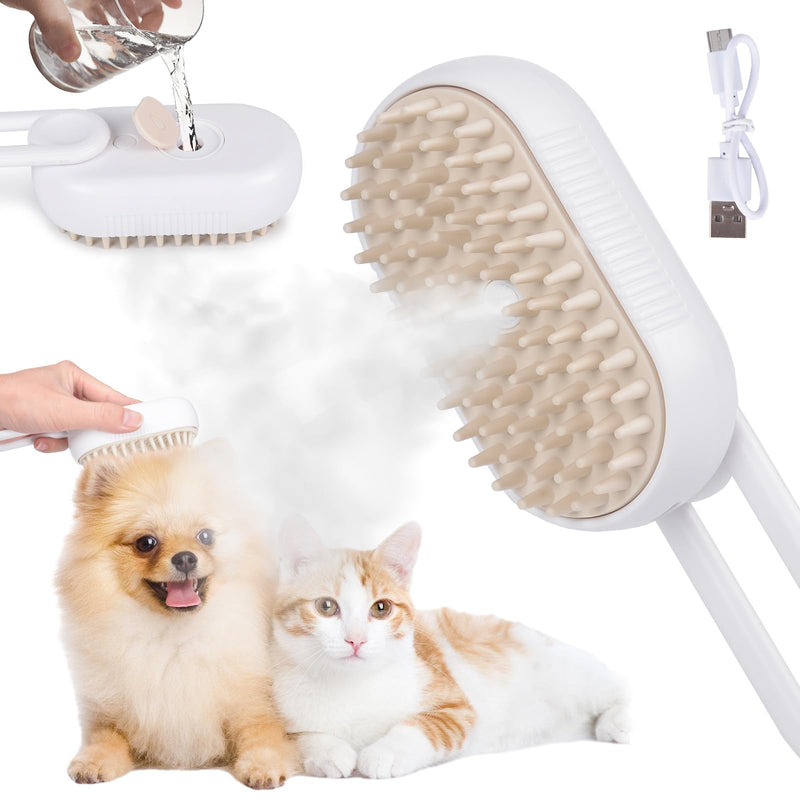 Steamy Cat Brush, 3-in-1 Steam Brush for Cats Cat Brush with Steam Dog Brush Cat Grooming Brush Pet Hair Removal Comb for Cats and Dogs (B) - BeesActive Australia