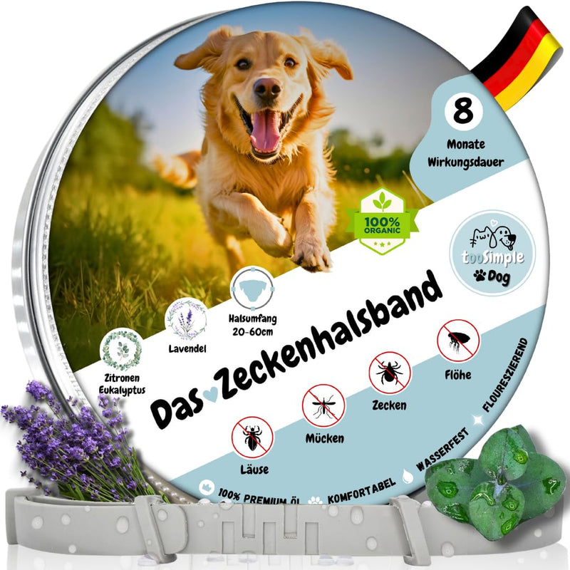 tooSimple The tick collar for dogs 100% vegetable premium oil Effective protection against ticks, fleas, mosquitoes, lice, vermin - 8 months duration of action - BeesActive Australia