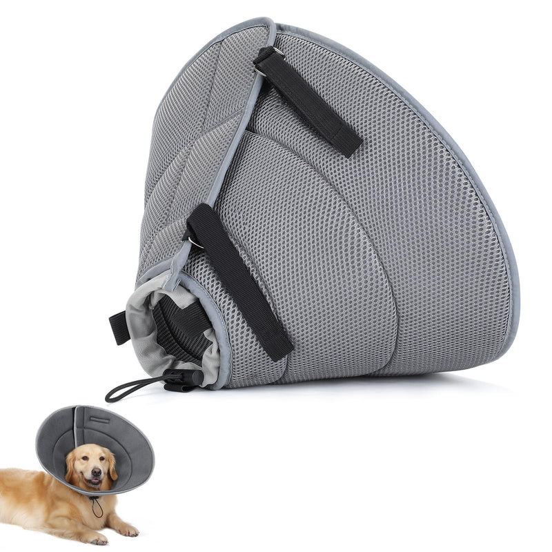 IDOGCHEW Dog Neck Brace, Breathable and Soft, Adjustable Neck Brace for Dogs, Comfortable Dog Collar for Leak Protection, Perfect after Surgery (Grey, XL) Grey - BeesActive Australia