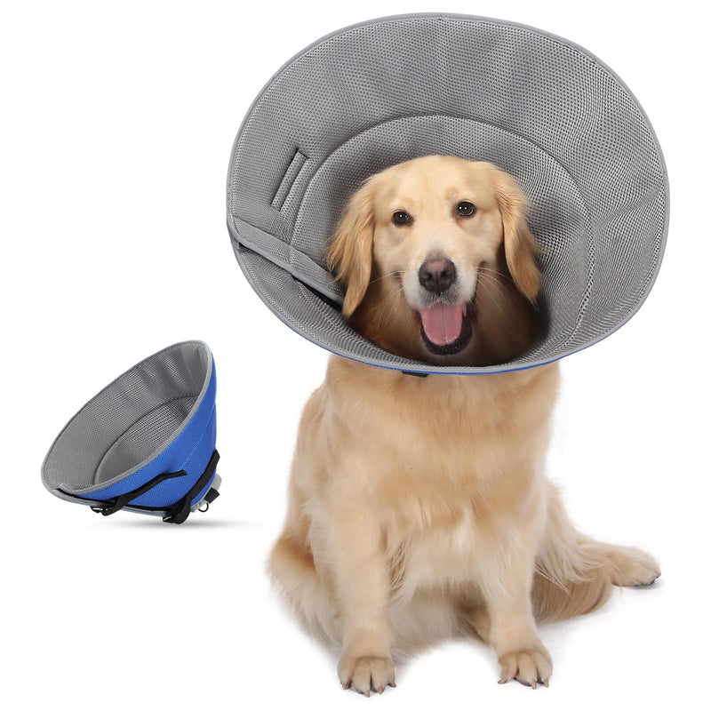 HAPPY HACHI Dog Neck Collar, Breathable Comfy Cone Dog, Adjustable Recovery Collar for Dogs, Prevention of Bite and Lick Wounds, Soft Protective Collar for Dogs After Operations (XL) XL - BeesActive Australia