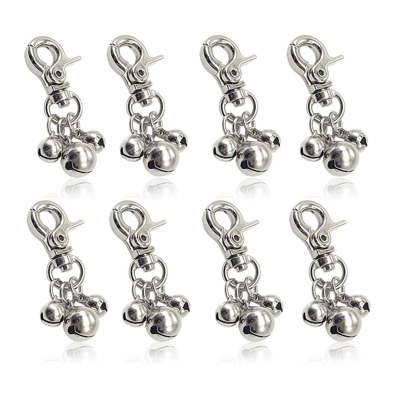 ZKSXOA 8 pieces pet bells for collars, loud dog bells, key rings, dog bells, collar charm, dog triple bell pendant for dogs - BeesActive Australia