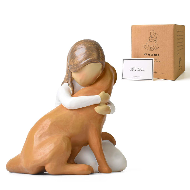 Lnrkai Angel Dog Figures Dog Gifts for Dog Lovers Resin Happy Friendship Memorial Gifts for Loss of Dog Kneeling Mourning Gift - BeesActive Australia