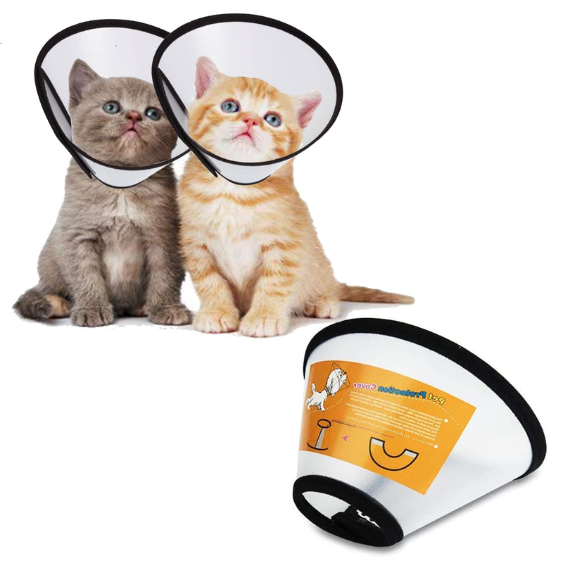 Pack of 2 Cat Neck Brace, Neck Brace for Dogs, Pets, Protective Collar, Cone Collars Made of Plastic, Lightweight Elizabethan Collar, Cone Adjustable Neck Brace for Cats, Small Dogs - BeesActive Australia