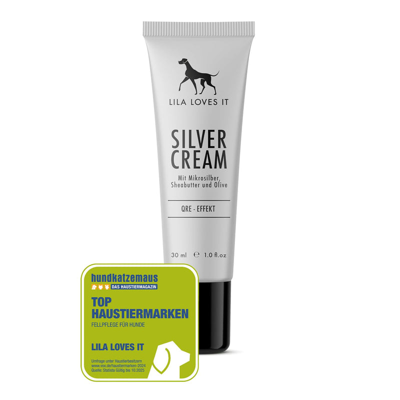 LILA LOVES IT silver cream for dogs - acute care with aloe vera, shea butter and microsilver, nano-free, soothes and intensively nourishes irritated dog skin, SILVERCREAM, 30 ml - BeesActive Australia