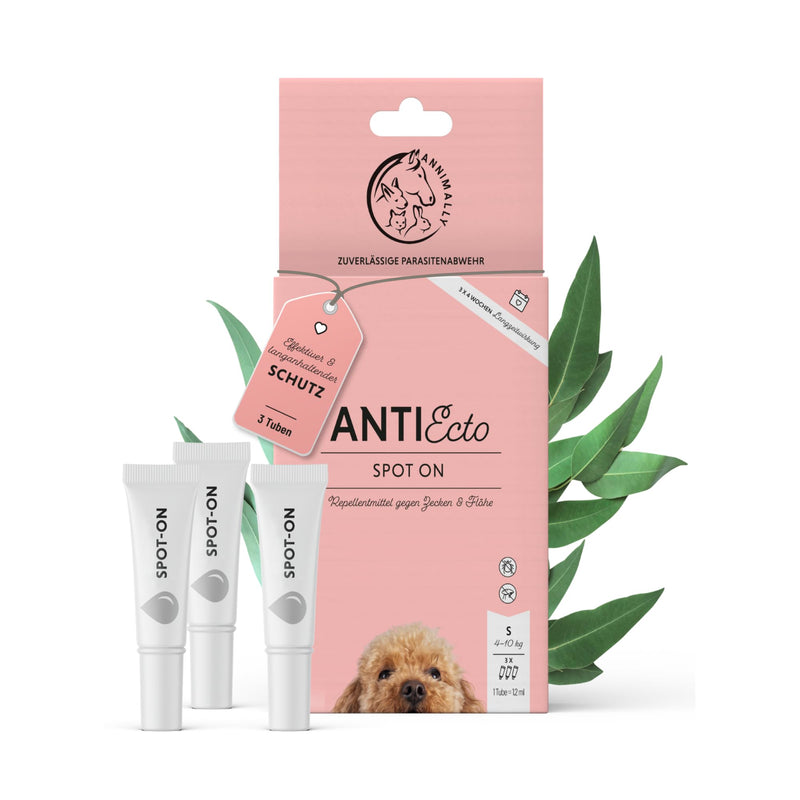 Annimally Flea and Tick Protection Spot ON for Dogs - Effective Tick Treatment for Dogs, 3 Months Long-Term Protection Flea Treatment & Tick Protection - (4-10kg) S: 4-10 kg - BeesActive Australia