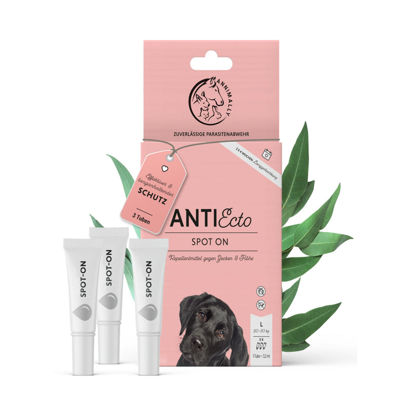Annimally Flea and Tick Protection Spot ON for Dogs - Effective Tick Treatment for Dogs, 3 Months Long-Term Protection Flea Treatment & Tick Protection - (20-30kg) L: 20-30 kg - BeesActive Australia