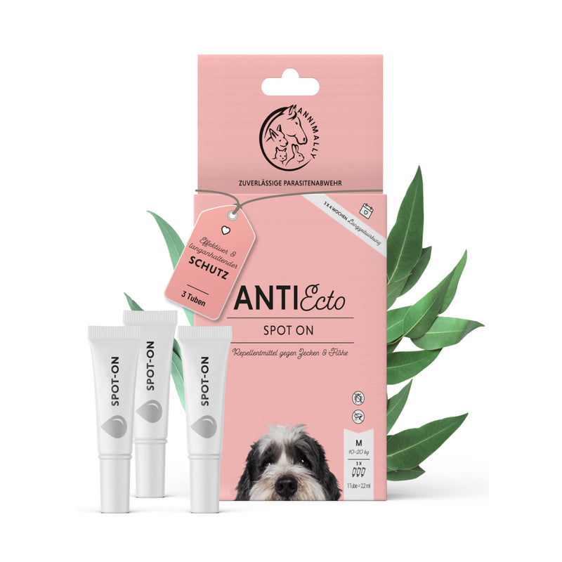 Annimally Flea and Tick Protection Spot ON for Dogs - Effective Tick Treatment for Dogs, 3 Months Long-Term Protection Flea Treatment & Tick Protection - (10-20kg) M: 10-20 kg - BeesActive Australia