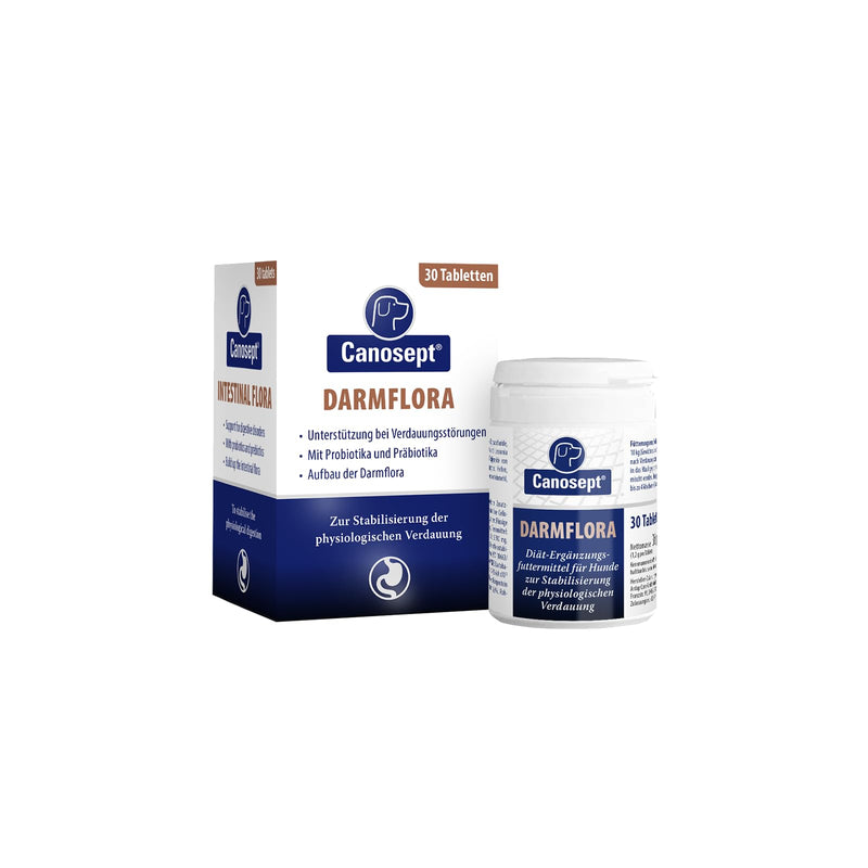 Canosept intestinal flora dog - prebiotics & probiotics dog - supports digestive disorders - building up dog intestinal flora - intestinal cleansing dog - promote dog digestion through intestinal treatment dog - 30 tablets intestinal tablets 30 pieces. - BeesActive Australia