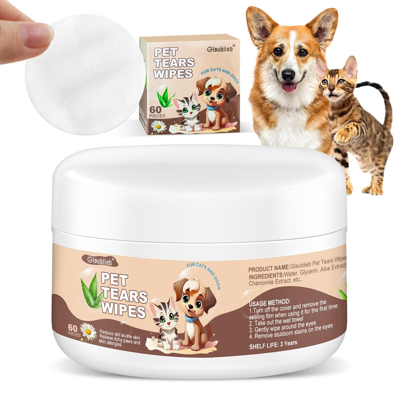 Believable eye care for dogs and cats, eye cleaning pads for dog eye care and tear stain remover, gentle eye cleaning wipes for dogs (50pcs) 50pcs - BeesActive Australia
