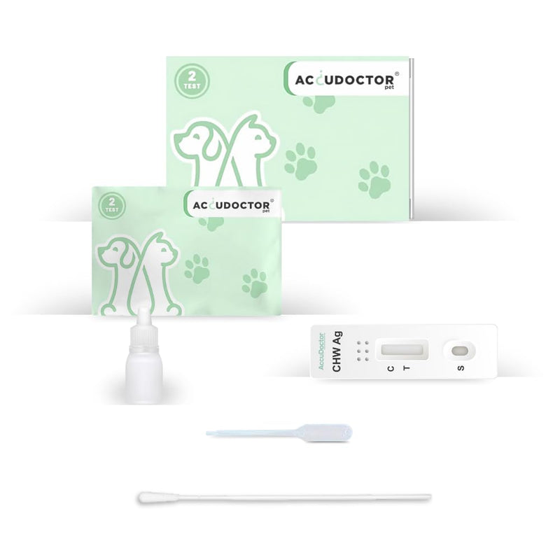 2 Test Accudoctor Heartworm Ag Dirofilariasis CHW Ag Heartworm Disease Dirofilariasis Dirofilaria Pets Dogs Canine Rapid Test Chair Dog Test Dog Dog Pet medium rapid test - BeesActive Australia