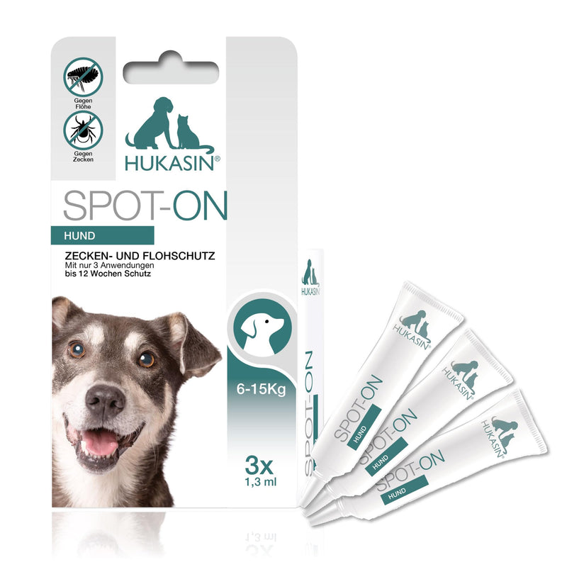 Hukasin® Spot On Dog - tick and flea protection - long-lasting tick protection for dogs and flea treatment for dogs up to 12 weeks, for the health of your dog - BeesActive Australia