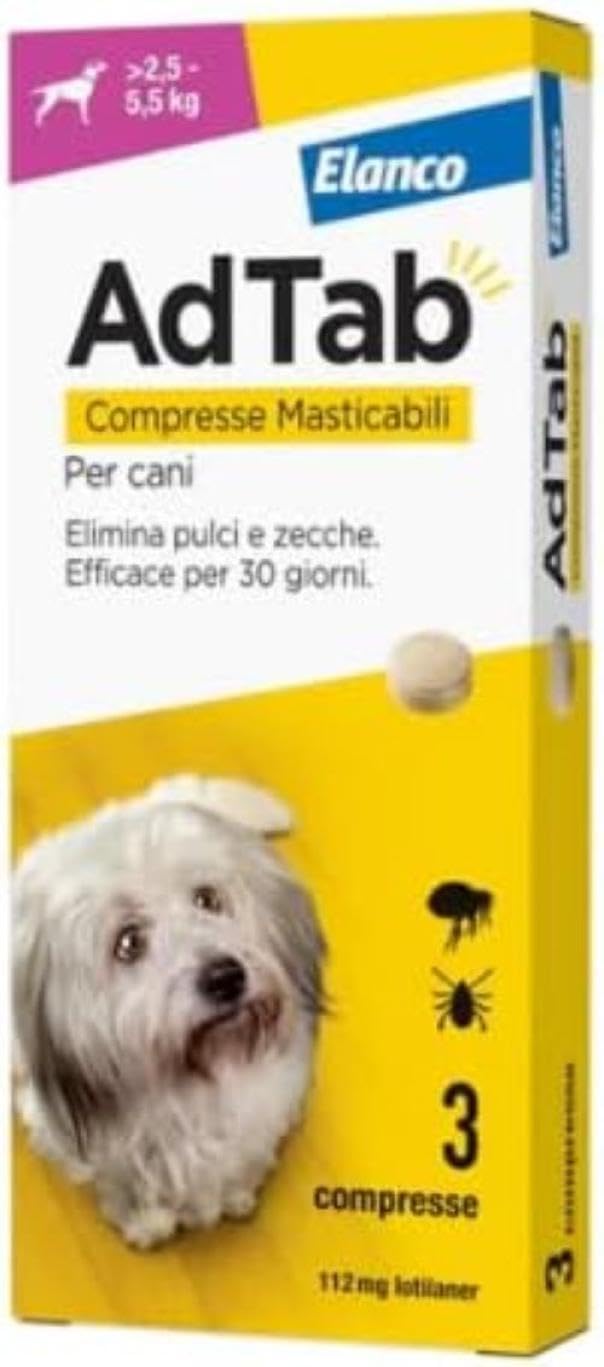 AdTab chewable tablets for dogs from 2.5 - 5.5 kg - 3 tablets dog 2.5kg - 5.5kg - BeesActive Australia