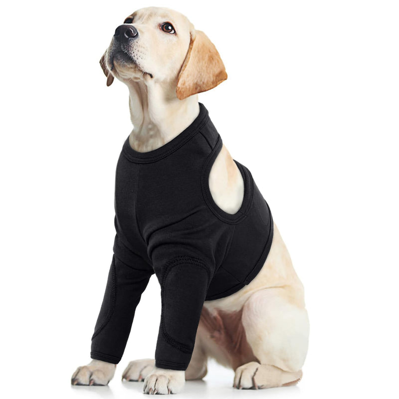 Dog recovery suit, elbow pads for dogs, recovery cover, knee bandage, dog front leg, dog arm protection, pet wounds prevent licking, bites, wetness and infection (black, L) black - BeesActive Australia