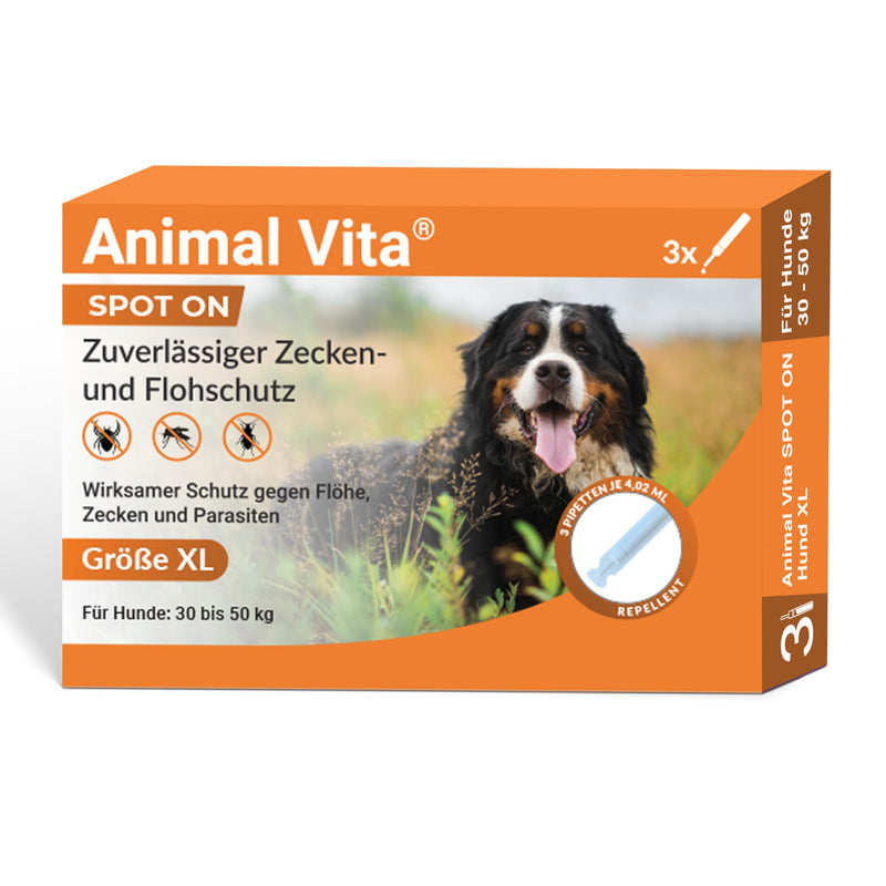 Animal Vita® Spot On tick protection for dogs [reliable tick protection] tick repellent for dogs - tick protection dog - Spot On for large dogs (30 to 50kg) 30 to 50 kg (XL) - BeesActive Australia