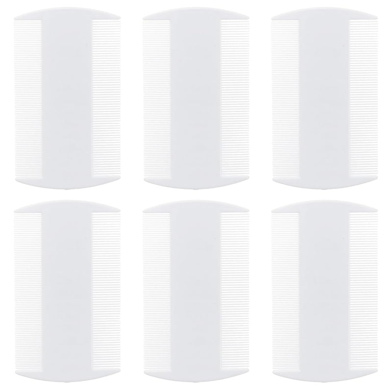 Pack of 6 plastic lice combs, fine-toothed head lice comb, double-sided nit comb, double-sided nit combs, durable and effective against head lice, lice combs, extra fine for cats and dogs - BeesActive Australia