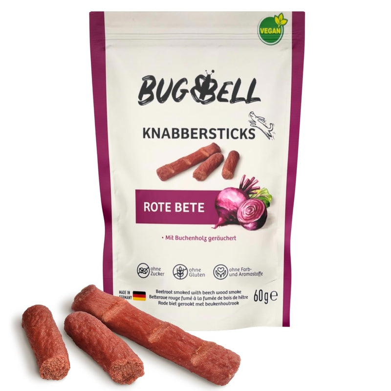 BugBell Softer Dog Treats with Beetroot 60g, Dog Snack, Dog Treats, Hypoallergenic, Vegan, No Sugar, with High-Quality Raw Materials 60g (Pack of 1) Beetroot - BeesActive Australia