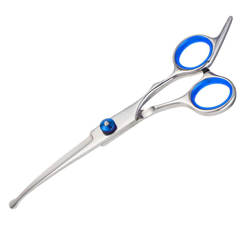 Virtue Yun Dog Scissors, Dog Grooming Scissors with Safety Tip, Curved Grooming Scissors, Stainless Steel, Silver Curved Scissors, Cat Grooming Scissors, Dog Grooming Scissors - BeesActive Australia