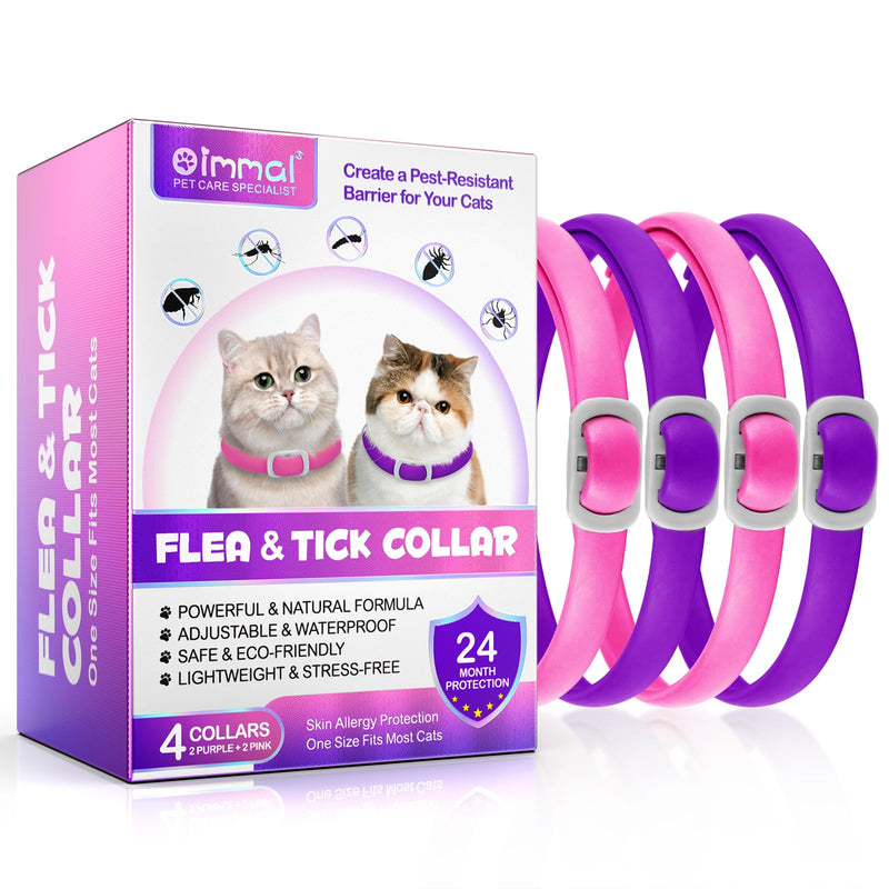 Flea collar for cats, tick collar for cats, effective protection against vermin, waterproof and adjustable, tick protection for up to 24 months - BeesActive Australia