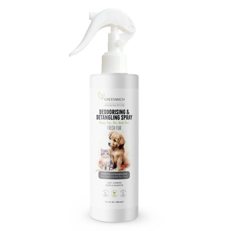 Greenwich Vegan Detangling and Deodorizing Spray for Cats and Dogs, Easy Grooming with Argan Oil and Lavender, Fresh Scent and Tangle-Free Coat, 400ml - BeesActive Australia